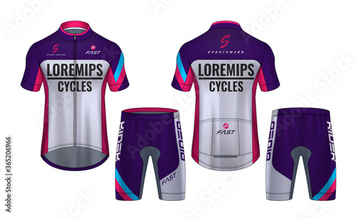 Cycling Jerseys mockup,t-shirt sport design template,uniform for bicycle apparel.
