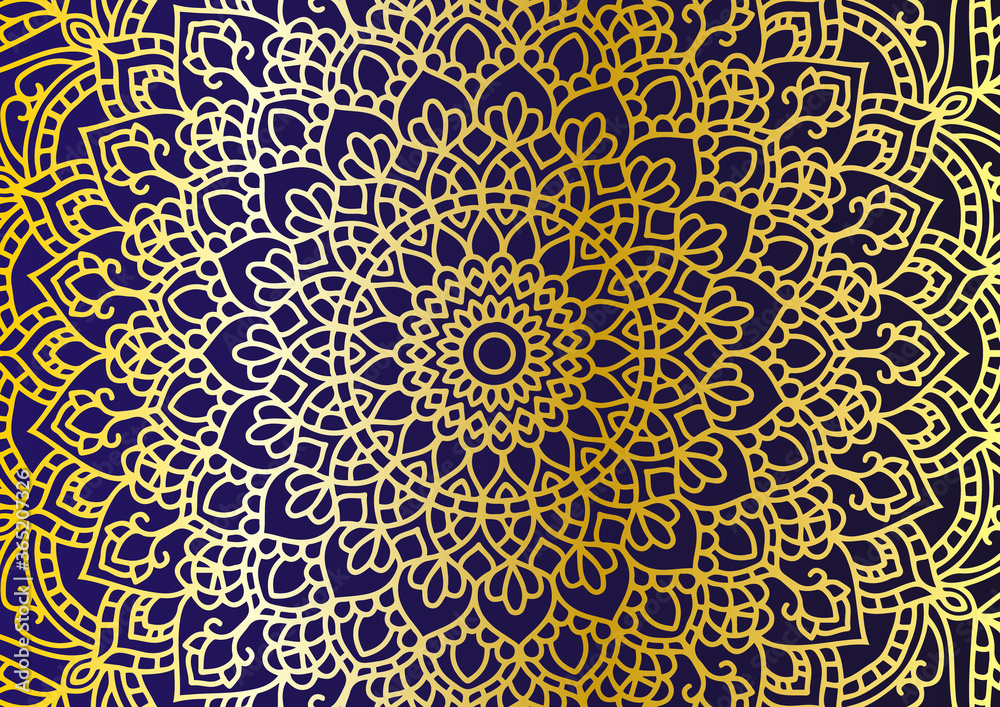 曼荼羅　アラベスク　金　背景　mandala golden 　arabesque frame　background
