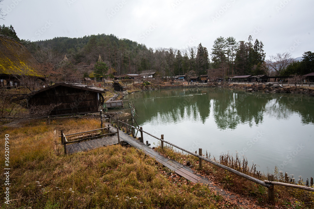 Obraz premium Hida Fog Village, Takayama, Japan