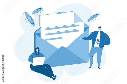 Newsletter. Email marketing, Vector illustration for web banner, infographics, mobile. 
