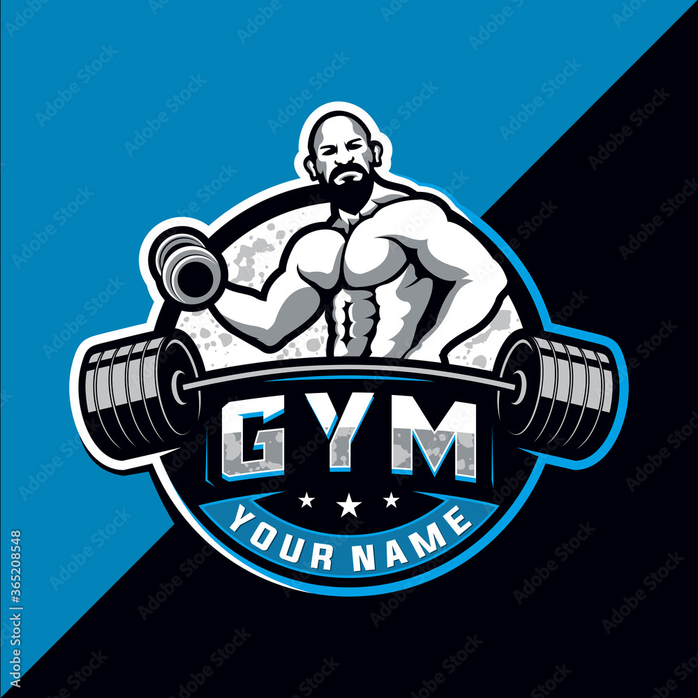 Bodybuilding and gym esport logo design