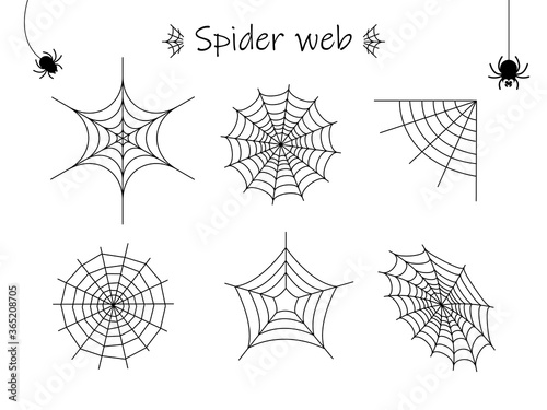 色々なクモの巣のイラストセット