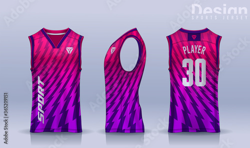Basketball tank top design template, Sport jersey mockup. uniform front and back view.