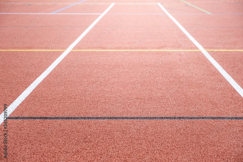 artificial surface of the sports area with marked tracks and space for sports artificial surface of the sports area with marked tracks and space for sports