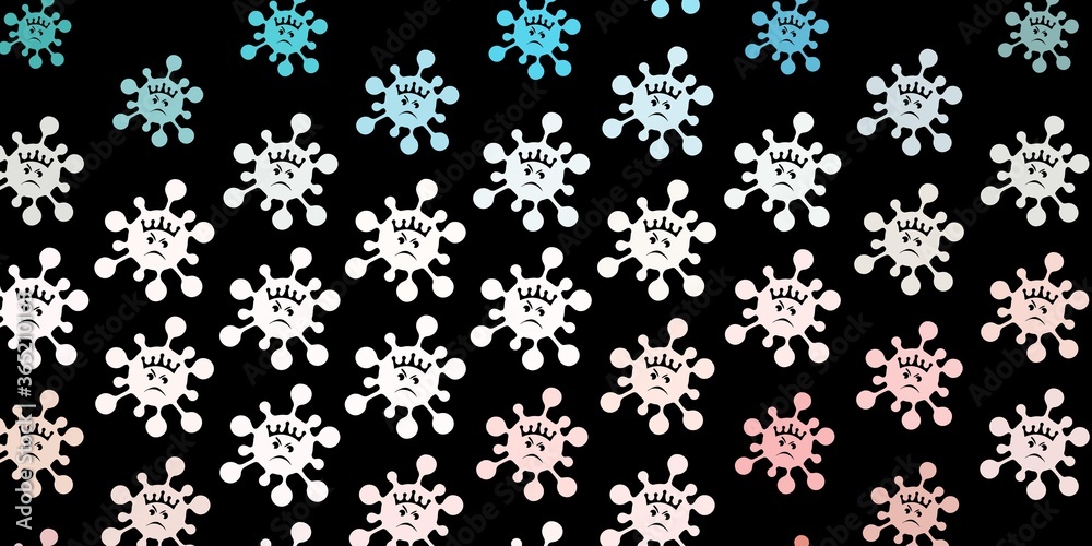 Dark pink, green vector pattern with coronavirus elements. Dark pink, green vector pattern with coronavirus elements.