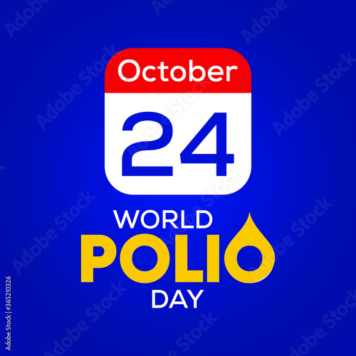 Vector illustration on the theme of World Polio day observed each year on October 24th across the globe.
