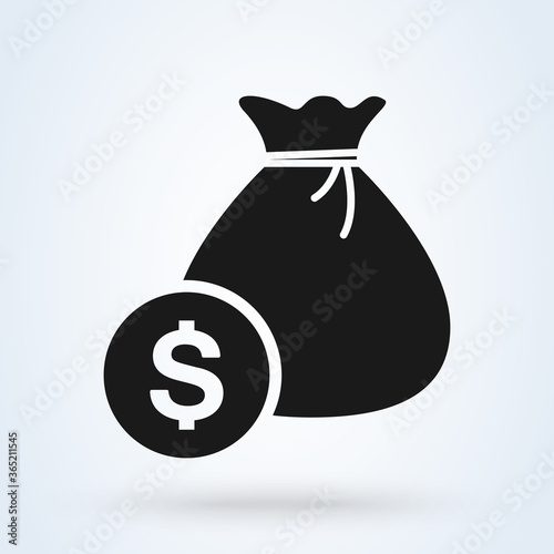 money bag dollar. Simple modern icon design illustration.