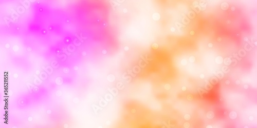 Light Pink, Yellow vector background with small and big stars. Colorful illustration with abstract gradient stars. Pattern for websites, landing pages.
