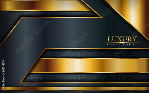 Dark luxury background combine with elegant golden lines composition.