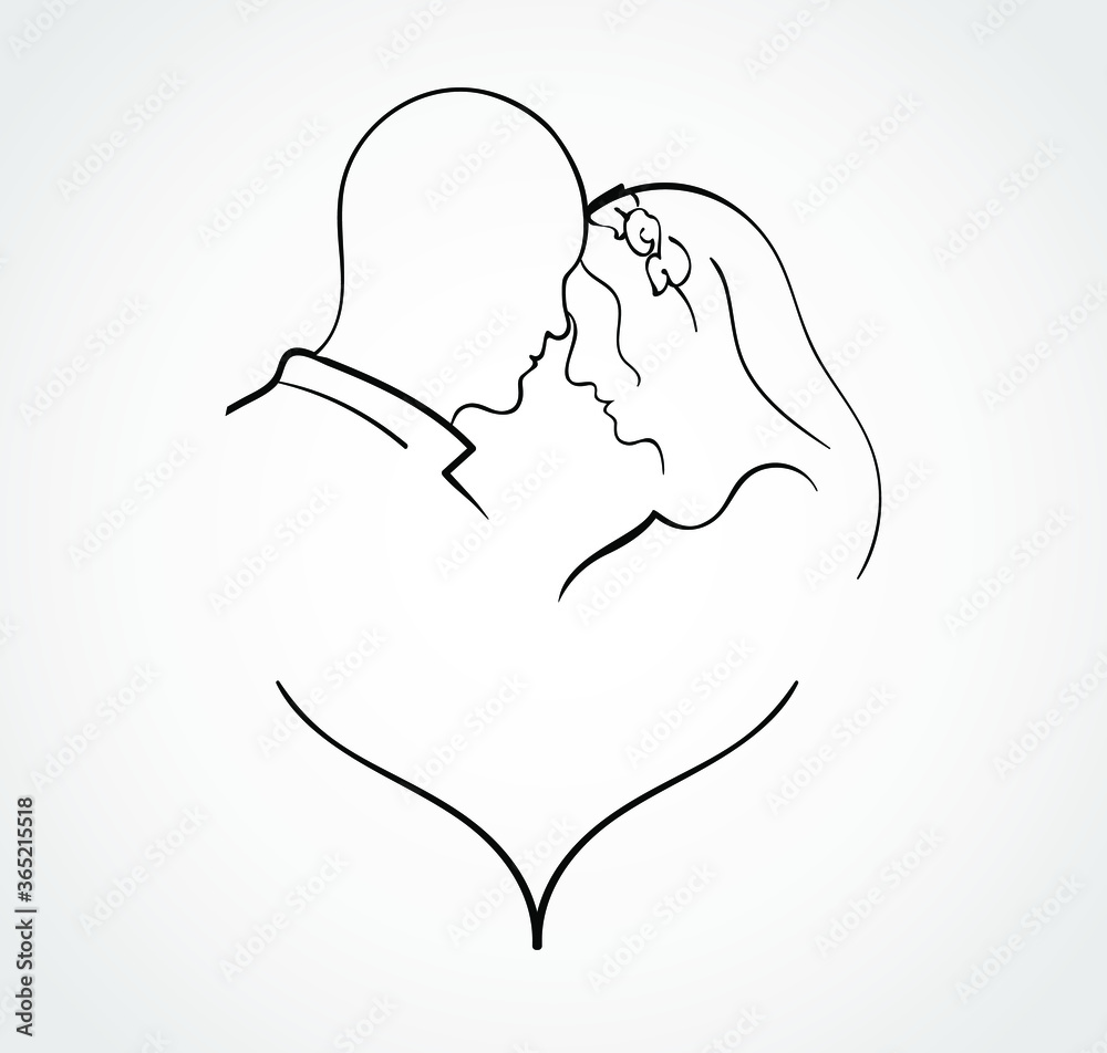 Lima blødende Mary Couple line vector illustration. Love print. Minimalist people icon. Couple  logo. 2 faces. Man and woman. Love vector. Symbol of love, heart Stock  Vector | Adobe Stock