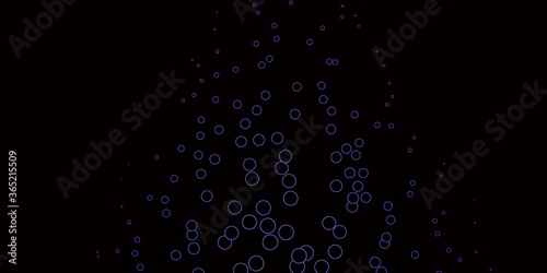 Dark Purple vector background with bubbles. Abstract decorative design in gradient style with bubbles. Pattern for wallpapers, curtains.