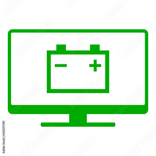 Autobatterie und Monitor