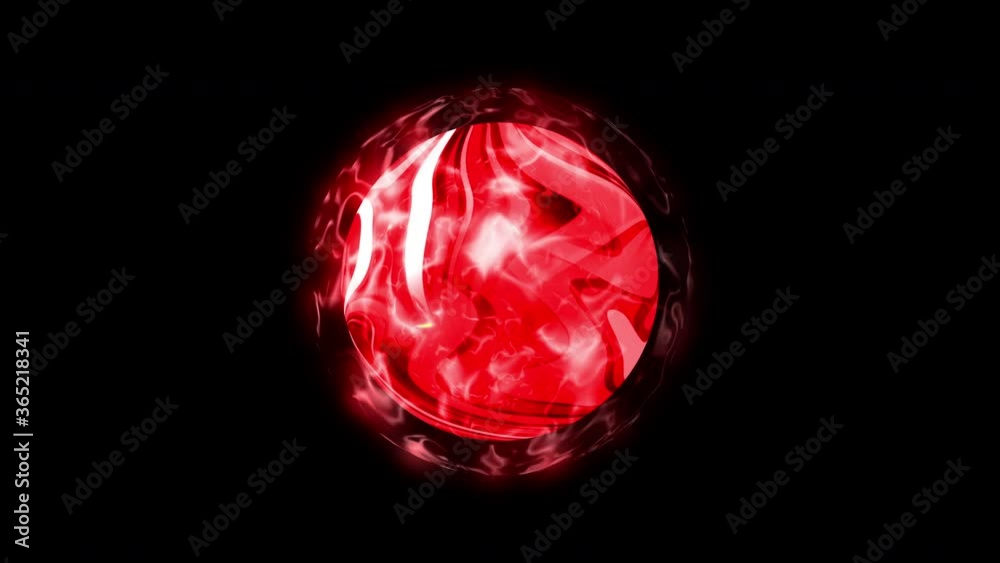 Red Magic Sphere Abstract futuristic fantasy magical energy red sphere. Seamless looped ...