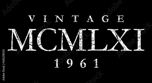 Vintage MCMLXI 1961 Roman (Distressed White)