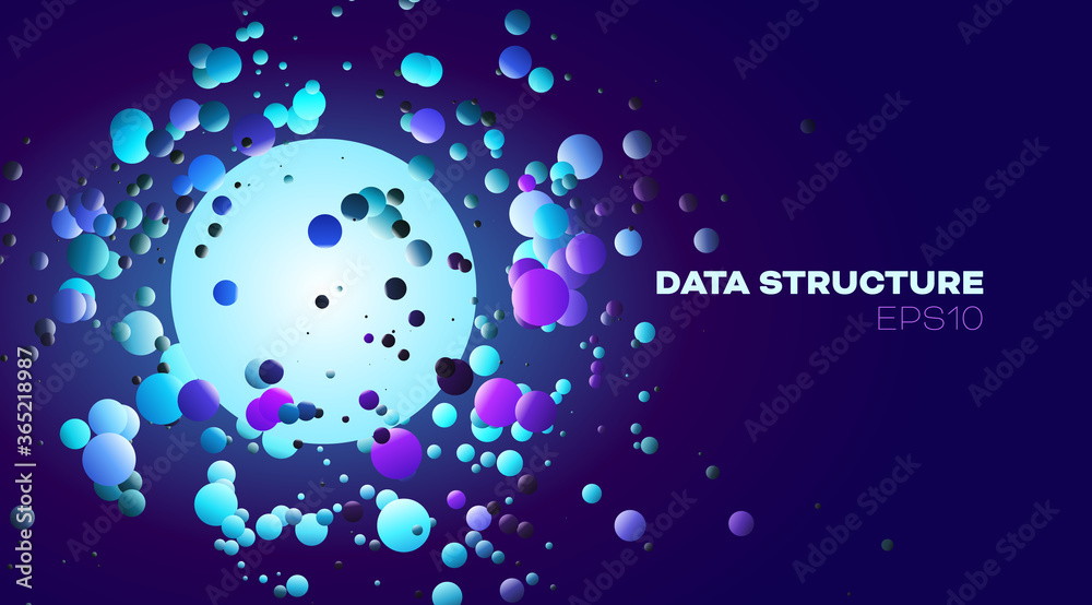 Naklejka premium Spheres data structure. Design element. Future concept. Circle shape.