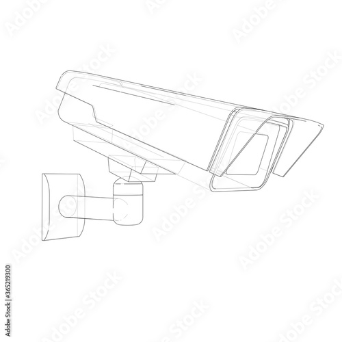 Outline CCTV camera. Security camera