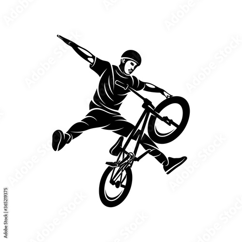 BMX Rider design vector template, illustration, silhouette