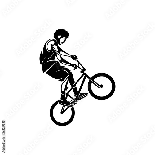 BMX Rider design vector template, illustration, silhouette