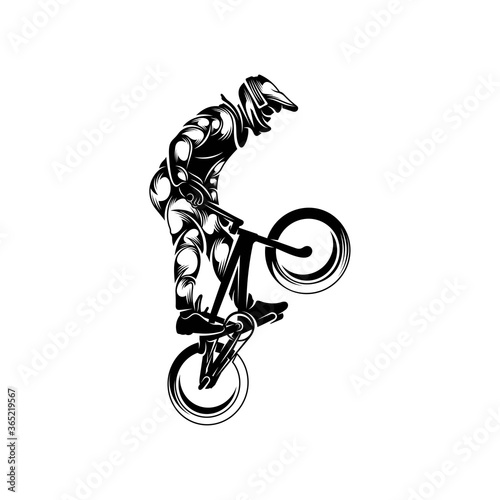 BMX Rider design vector template, illustration, silhouette