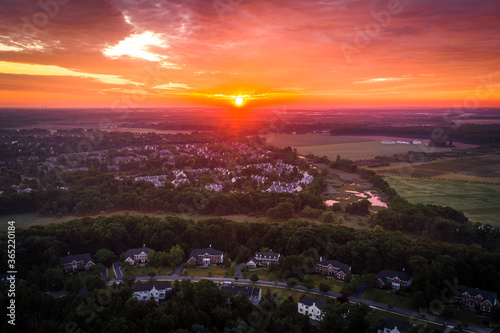 Aerial Sunrise in Plainsboro Princeton New Jersey © Jin