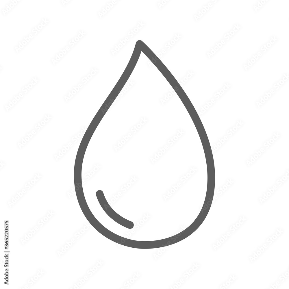 Water drop outline icon isolated on white background. Black thin line water drop contour. Icon for web site, app and oil logo template. Creative art concept, vector illustration Water drop outline icon isolated on white background. Black thin line water drop contour. Icon for web site, app and oil logo template. Creative art concept, vector illustration