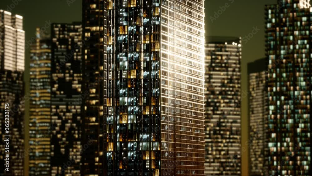 Skyscrapper in the business quarter in the night Skyscrapper in the business quarter in the night