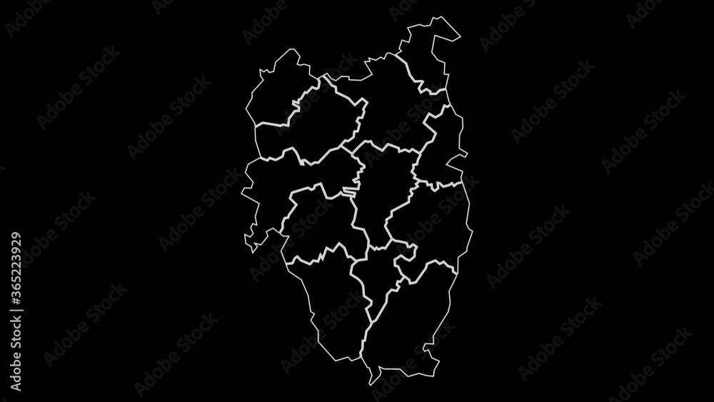 Leinster with counties Ireland province map outline animation Leinster with counties Ireland province map outline animation
