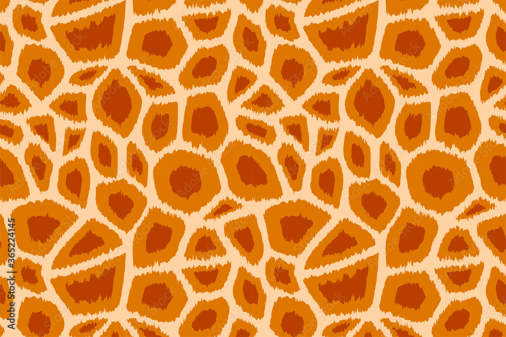 Trendy giraffe pattern background. Hand drawn wild animal skin natural orange texture for fashion print design, cover, banner, wallpaper. Vector illustration
