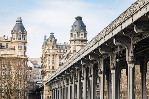 Low angle shot of the beautiful Metro of Paris captured on a cloudy day in Paris, France © James Chiello/Wirestock