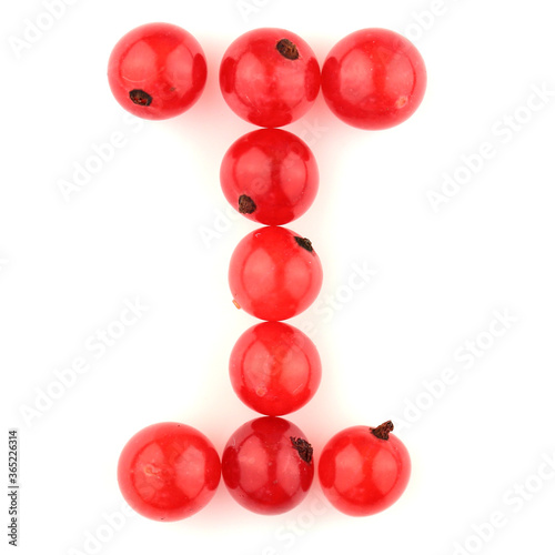 Alphabet of red berries