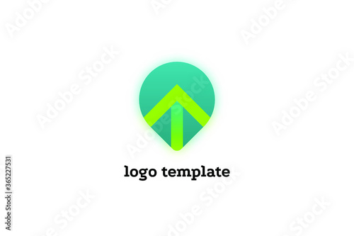 Free Download Pointer logo design template. Point gradient arrow wire business icon isolated on white background, directional pointer logotype for label. Vector illustration - GFXLoad
