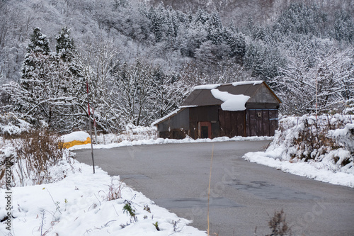 Shirakawa-go in winter season landscape, Japan © maodoltee