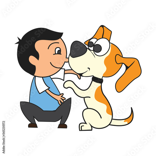 animal care concept, love, caring and affection to the animal cartoon. vector illustration