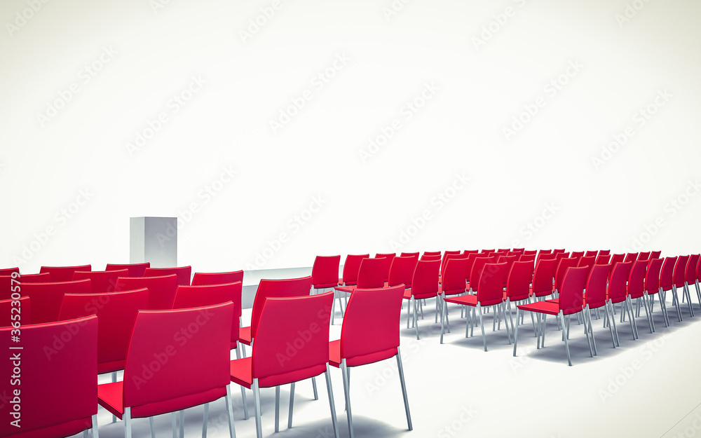 Fototapeta premium 3d Illustration of Conference hall with chairs