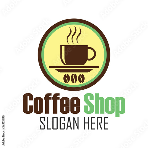 coffee shop logos  label  badge with text space for your slogan tagline   vector illustration.