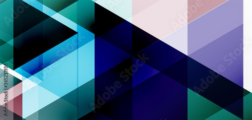 Geometric abstract background, mosaic triangle and hexagon shapes. Trendy abstract layout template for business or technology presentation, internet poster or web brochure cover, wallpaper © antishock