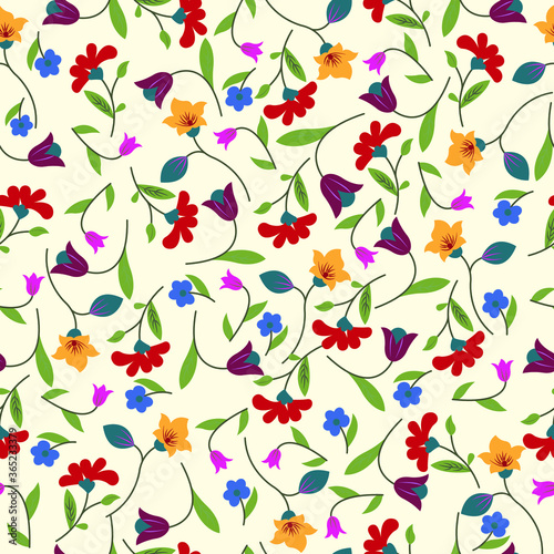 floral seamless pattern summer vintner color combination for textile printing digital printing screen printing vector illustration  