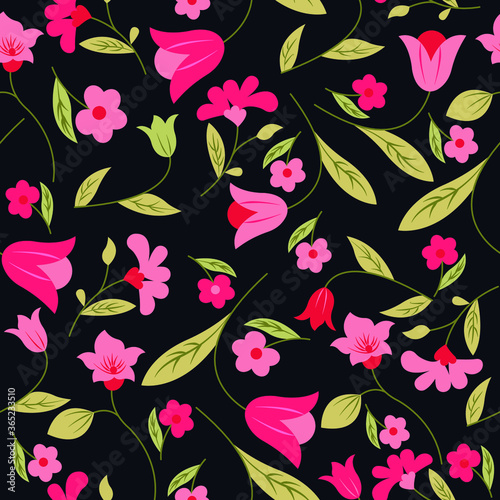 floral seamless pattern summer vintner color combination for textile printing digital printing screen printing vector illustration  