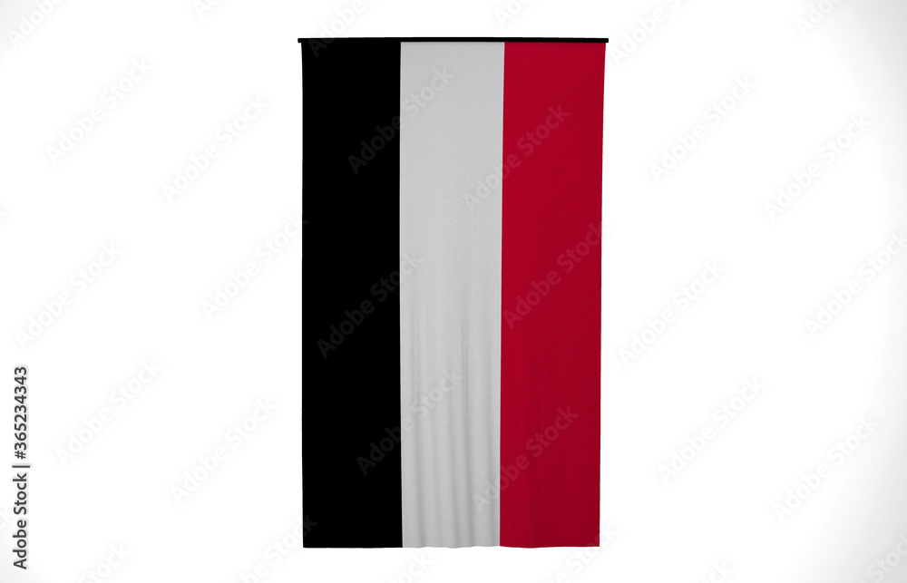 Yemen Flag, Wavy Fabric Flag, 3D Render Yemen Flag, Wavy Fabric Flag, 3D Render
