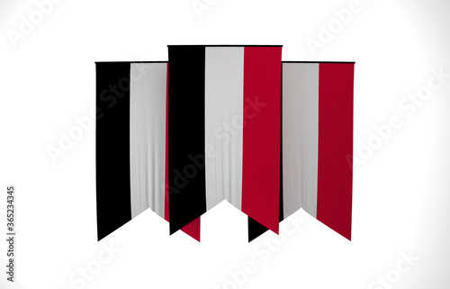 Yemen Flag, Wavy Fabric Flag, 3D Render