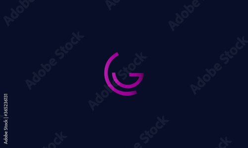 Abstract, minimal, simple and alphabet letter icon CG or GC logo 