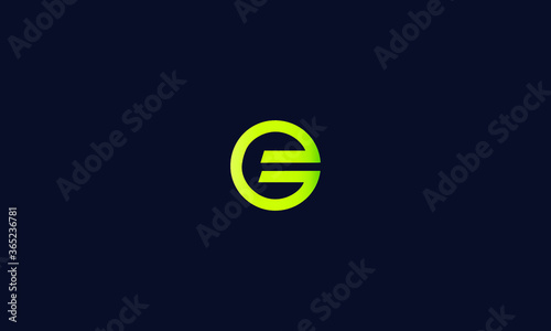 Abstract, minimal, simple and alphabet letters icon EG or GE logo  photo