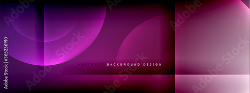 Vector abstract background - circle and cross on fluid gradient with shadows and light effects. Techno or business shiny design templates for text