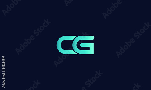 Abstract, minimal, simple and alphabet letters icon CG or GC logo 