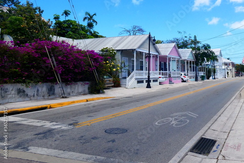 Beautiful neighborhood scene of Key West, Florida