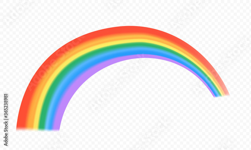 Rainbow isolated. Fantasy rainbow pattern. Realistic translucent sky icon.