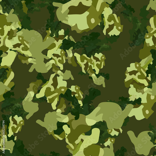 Forest camouflage of various shades of dark green and light green colors