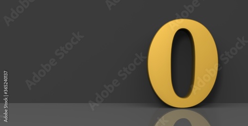 0 zero null number sign 3d golden numeral photo