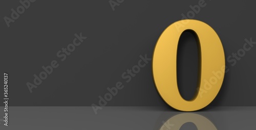 Foto 0 zero null number sign 3d golden numeral