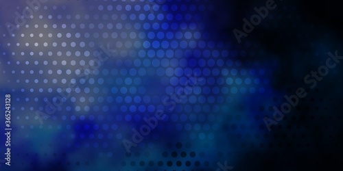Dark Purple vector backdrop with dots. Modern abstract illustration with colorful circle shapes. Pattern for booklets, leaflets.